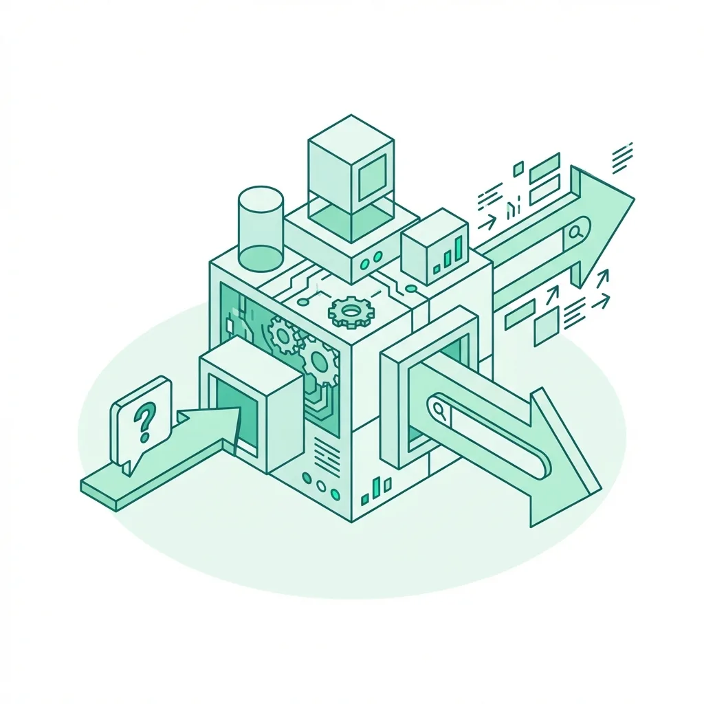 Visualization of AI query transformation process